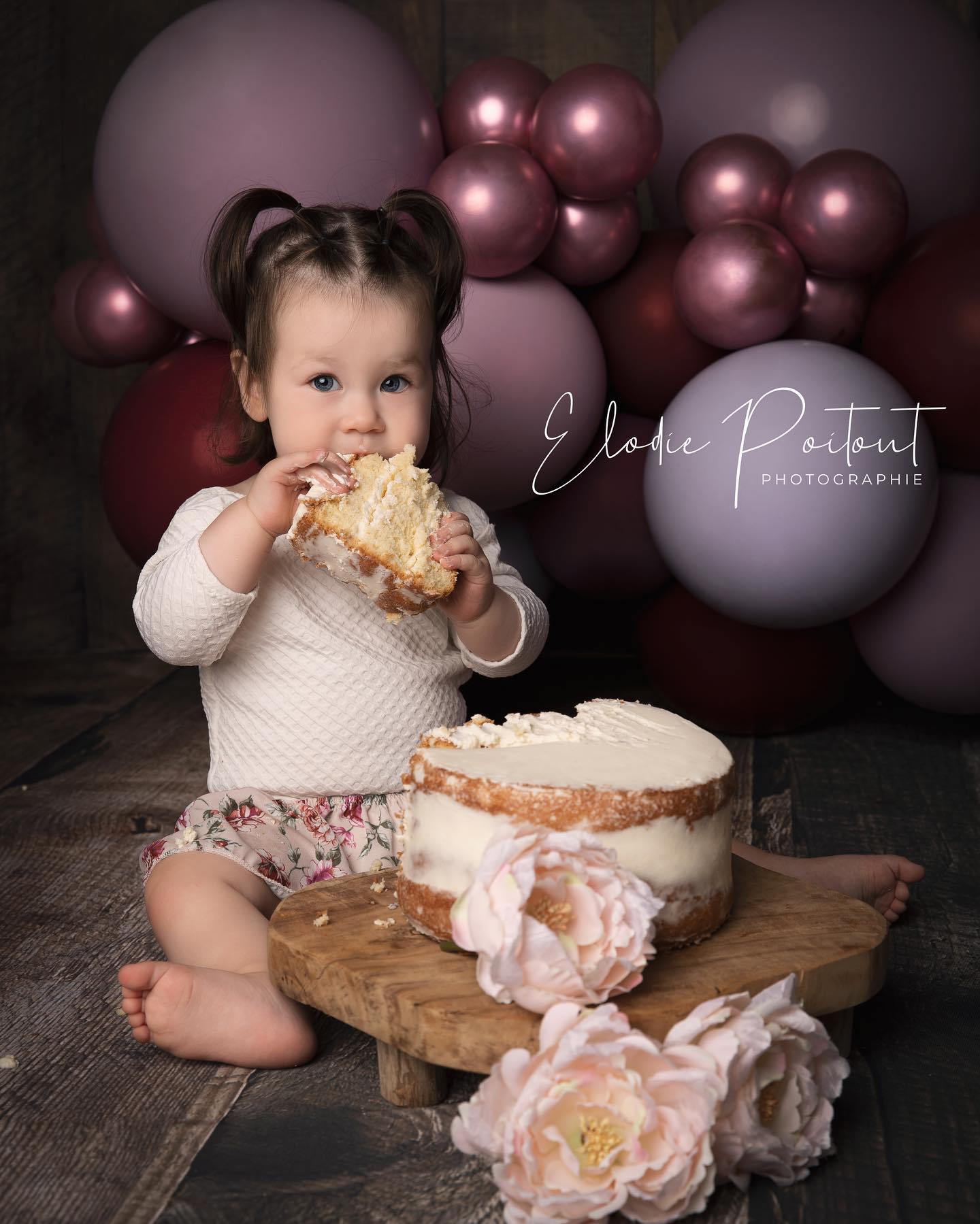 photo issue d'une séance anniversaire smash the cake en studio à Coulangeron près d'Auxerre